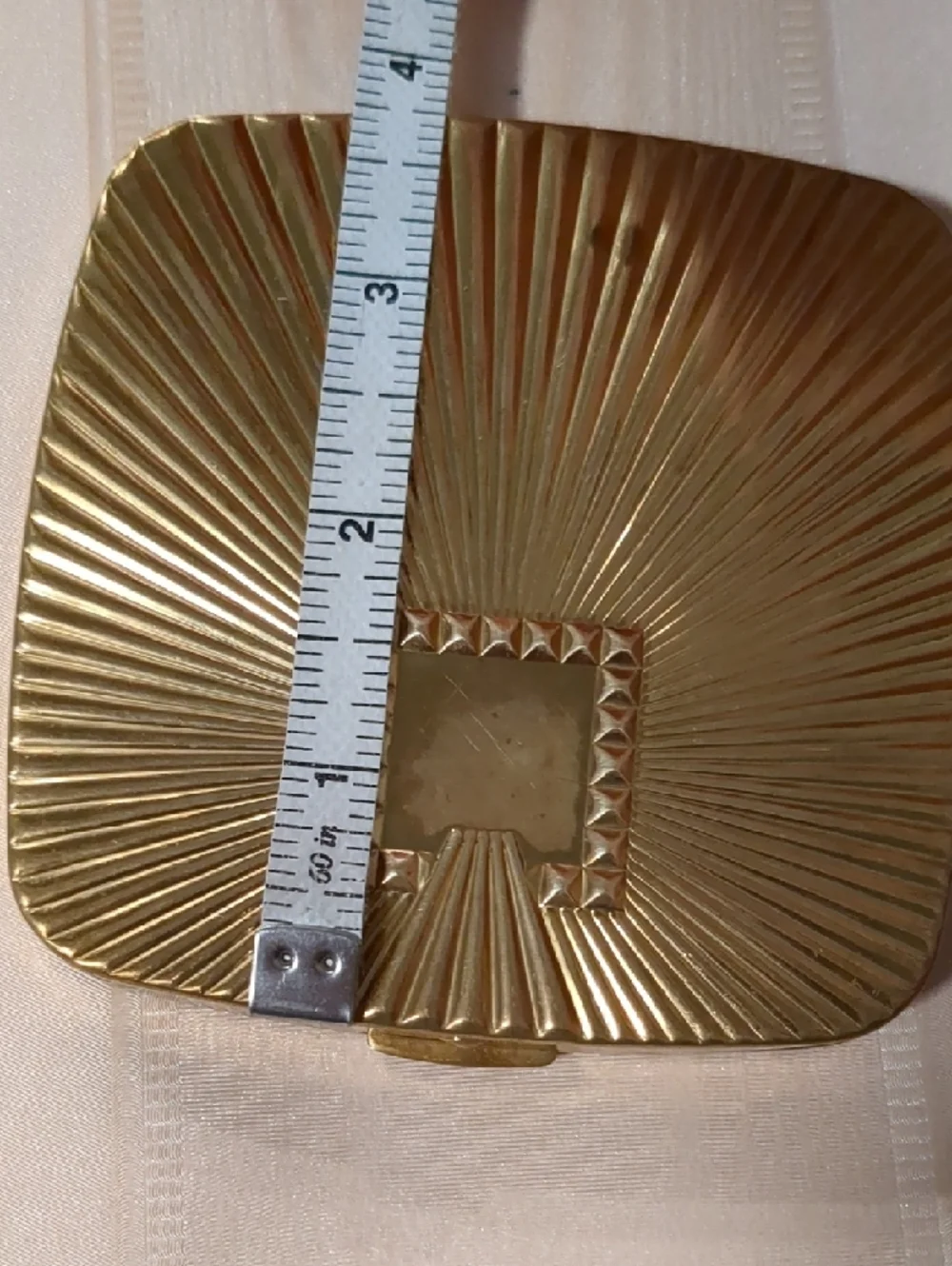 Vintage 1940s Max Factor Compact Gold Starbursts Hollywood USA Art Deco MCM